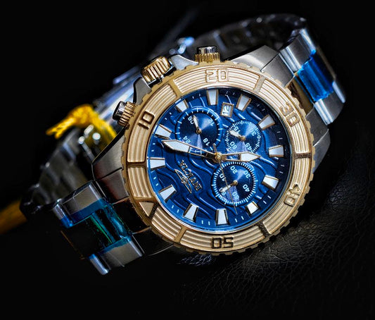 Pro Diver Reloj analógico de cuarzo de dos tonos para hombre, Azul, Reloj de cuarzo, buzo
