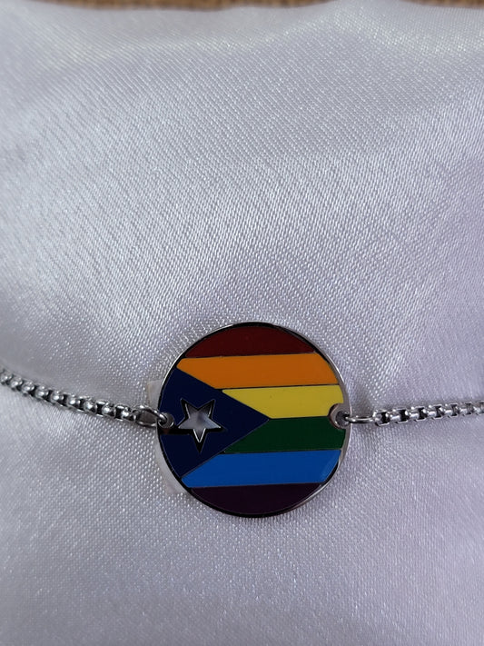 pulsera de la cumunidad  (LGBT) representado la bandera de puerto rico