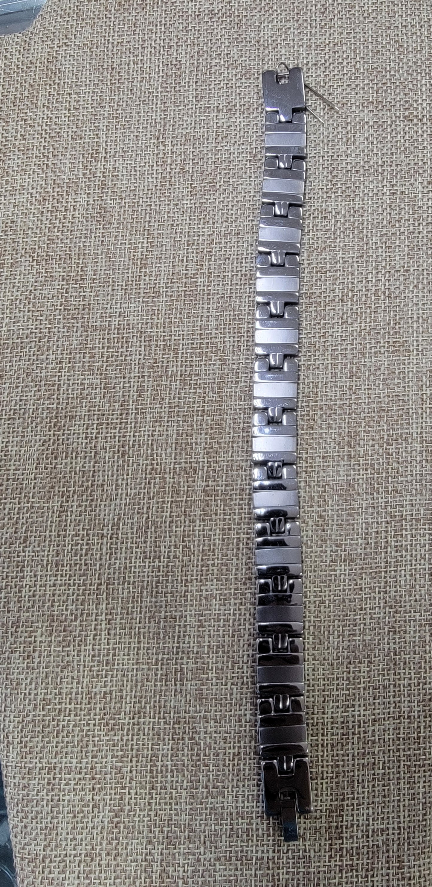 Pulsera rectangular de stainless steel con eslabones para hombres,