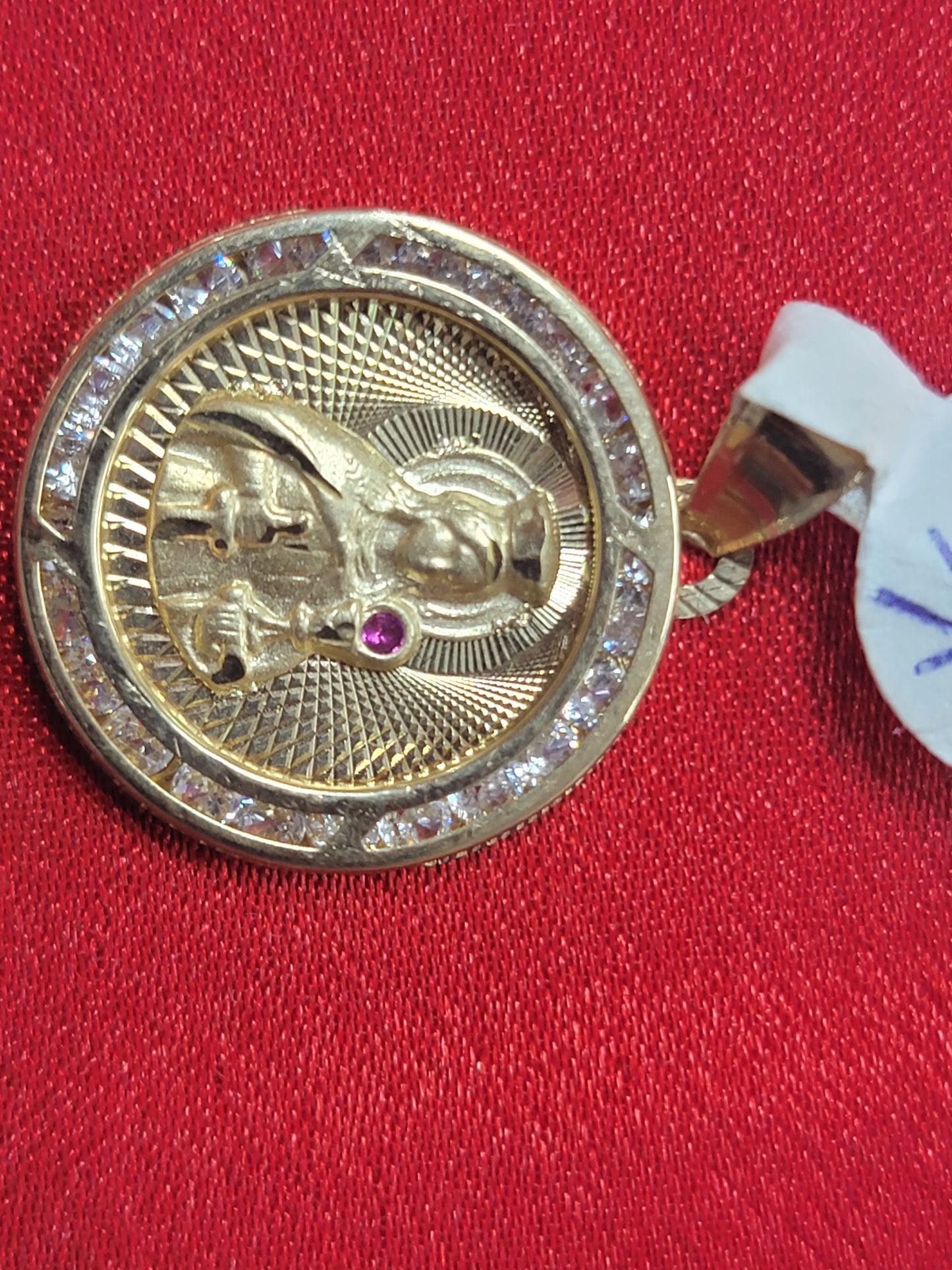 Medaille der Heiligen Barbara aus 10 Karat Gold 